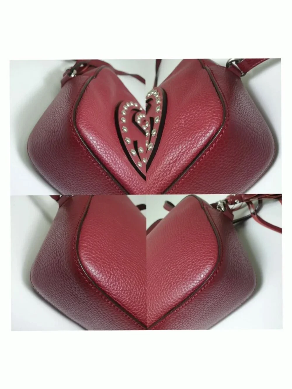 Authentic Gucci Soho Studded Red Leather Disco Crossbody Bag GG Logo - Picture 4 of 12